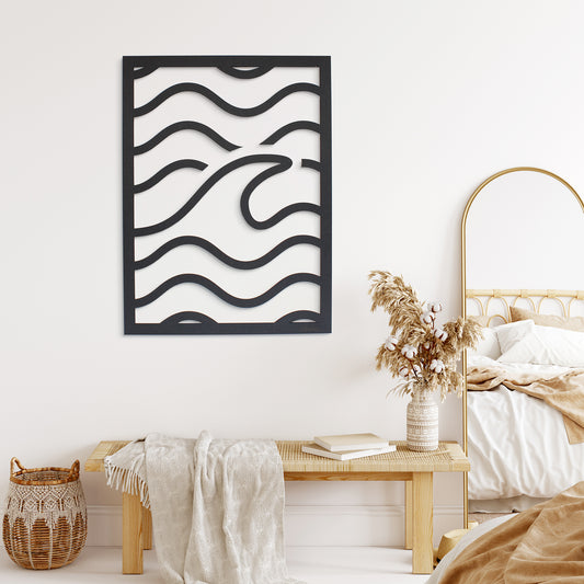 Tableau en bois vague wave