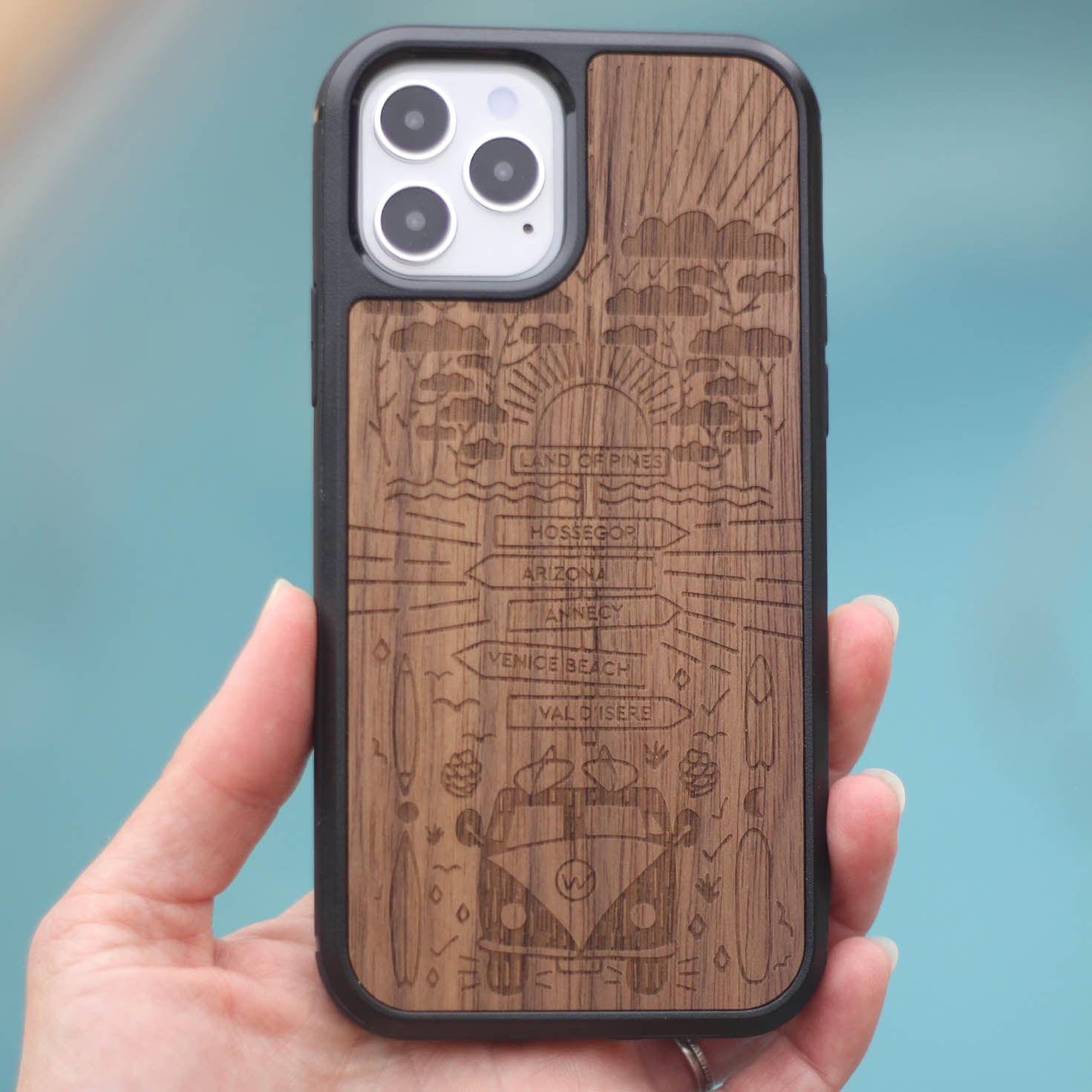 coque en bois de noyer iPhone story II