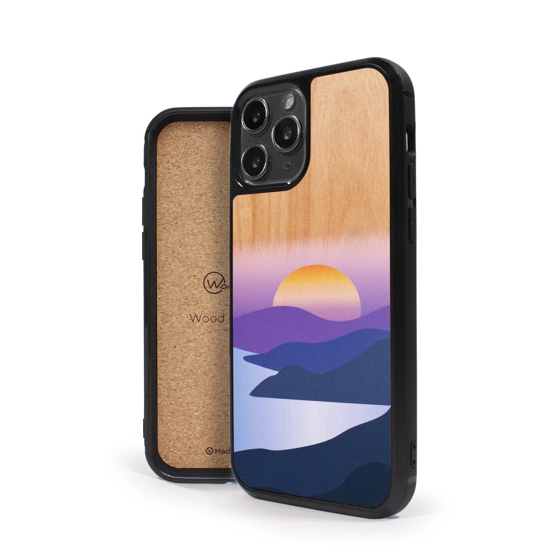 Coque iPhone en bois Golden Sunset