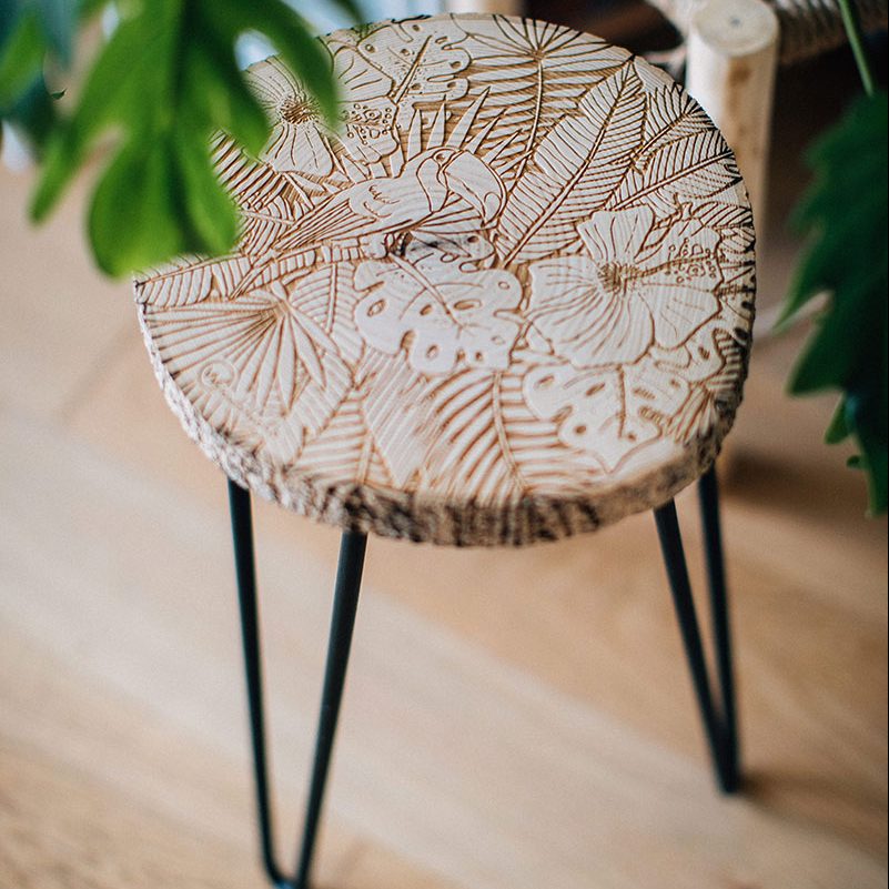 tabouret rondin bois woodstache jungle