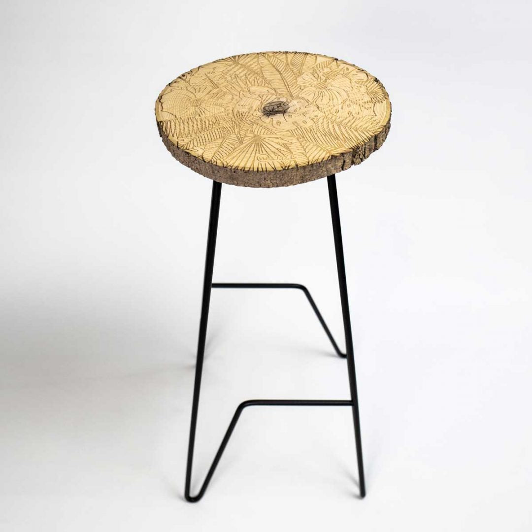 tabouret rondin de bois jungle